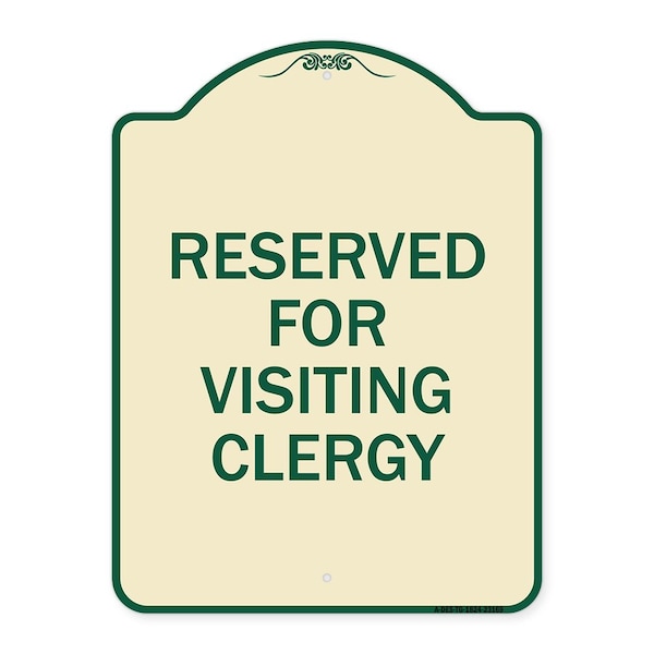 Signmission Reserved for Visiting Clergy Heavy-Gauge Aluminum Architectural Sign, 24" x 18", TG-1824-23169 A-DES-TG-1824-23169 - main